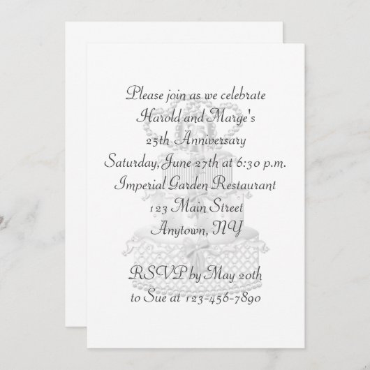 25-jarig jubileumfeest kaart (Voorkant / Achterkant)