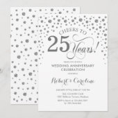 25-jarig jubileumfeest - Zilver Wit Kaart (Voorkant / Achterkant)