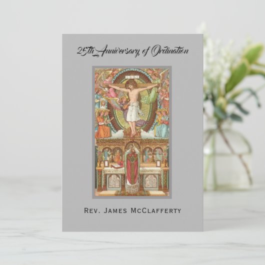 25-jarig priesterwijding jubileum kaart (Staand voorkant)