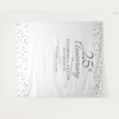 25-jarig zilveren hart fotohokje achtergrondpaneel wandkleed (Voorkant (horizontaal))