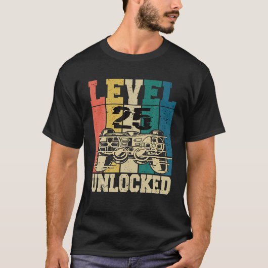 25-jarige gamer gamer 25 jaar Level 25 U T-shirt (Voorkant)