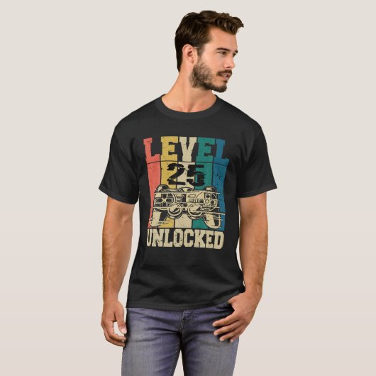 25-jarige gamer gamer 25 jaar Level 25 U T-shirt (Voorkant volledig)