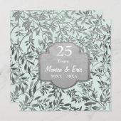 25-jarige huwelijksjubileum 'Leaves of Silver' Kaart (Voorkant / Achterkant)