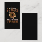 25-jarige Jubileum Donut Lover werknemer Visitekaartje (Voorkant / Achterkant)