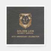 25 Jubileum Luxe Black Gold Lion Business Logo Servet (Voorkant)