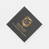 25 Jubileum Luxe Black Gold Lion Business Logo Servet (Hoek)
