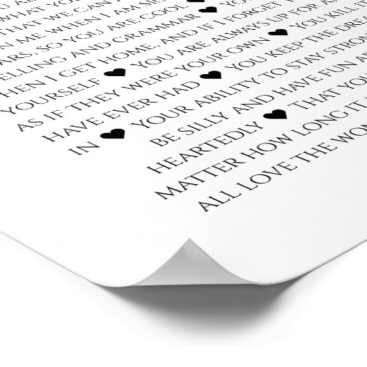 25 jubileumredenen waarom we van je houden poster (Hoek)