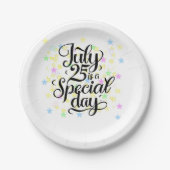 25 juli is een speciale kerstdag in juli papieren bordje (Voorkant)