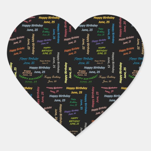 25 juni, 25 september Sticker (Voorkant)