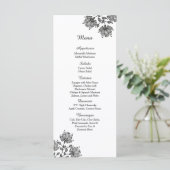 25 Kaarten in het menu White en Black Floral (Staand voorkant)