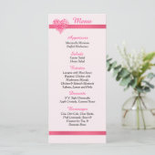 25 Kaarten van het roze Confetti hartlentmenu (Staand voorkant)