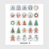 25 kerst op maat gesneden vinyl stickers (Vel)
