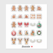 25 kerst op maat gesneden vinyl stickers (Vel)
