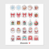 25 kerst op maat gesneden vinyl Stickers (Vel)