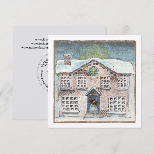 25 Kerstdeuren Feestdagenkaart (Voorkant / Achterkant)