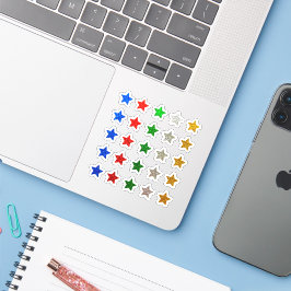 +25 Kleine Sterren | Esthetische Kleurrijke Glitte Sticker