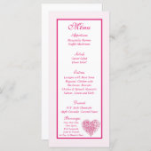 25 Lichtroze Hart Bruiloft Menu Labels (Voorkant / Achterkant)