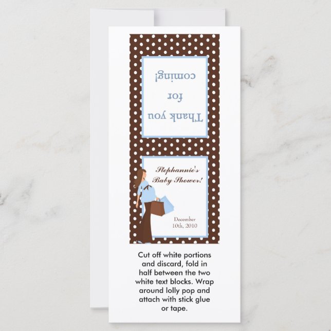 25 Lollipop Topper Blue Mod Mom Polka Dots (Voorkant)