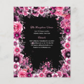 25 Magenta Roze Quinceanera Jurk Bloemenpapier Flyer (Achterkant)