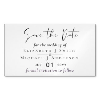 25 Magnetische Save the Dates KOOPJE! Klassiek Wit Magnetisch Visitekaartje