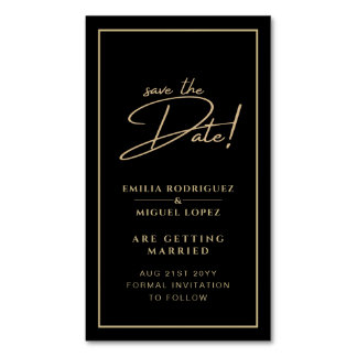 25 Magnetische zwarte goudbewaardatums voor Fridge Magnetisch Visitekaartje