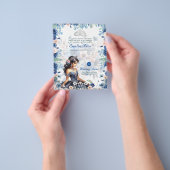 25 marineblauwe Quinceanera-jurk bloemrozen Flyer (Hand)