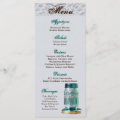 25-menkkaarten Robuust land Mason Jar Lace Print Menu (Voorkant)