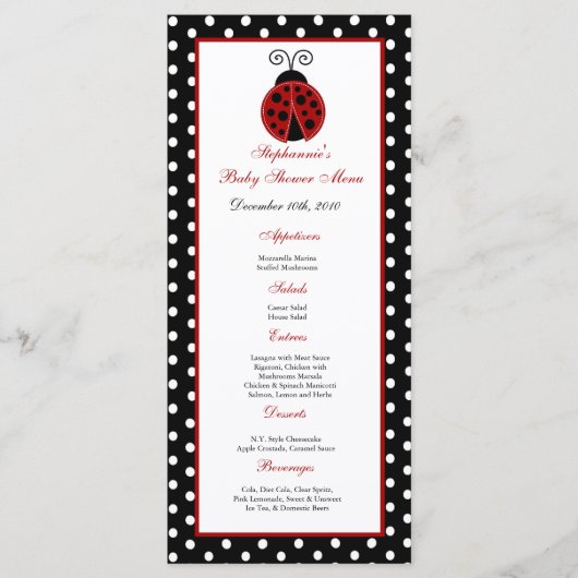 25-menkkaarten, rode ladybug menu (Voorkant)