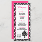 25-menkkaarten zwart, hot-roze Damaslaag afdrukken Menu (Voorkant / Achterkant)