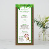 25 Menu Cards Monkey Swing Oerwoud Safari Zoo Anim (Staand voorkant)
