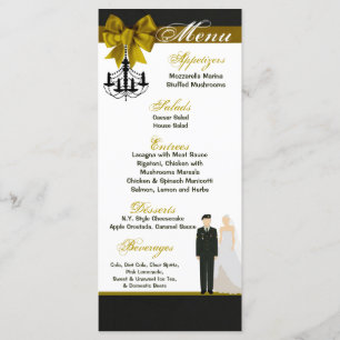 25 Menu Kaarten ARMY Uniform Groom Bruid Jurk Groe