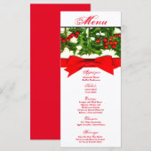 25 Menu Kaarten Baughs Holly Berry kerstbalen (Voorkant / Achterkant)