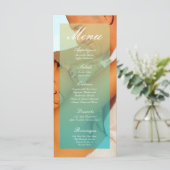 25 Menu Kaarten Blauw Ombre Zonsondergang Vervagen (Staand voorkant)