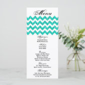 25 Menu Kaarten Blauwgroen Glitter Chevron Zig Zag (Staand voorkant)