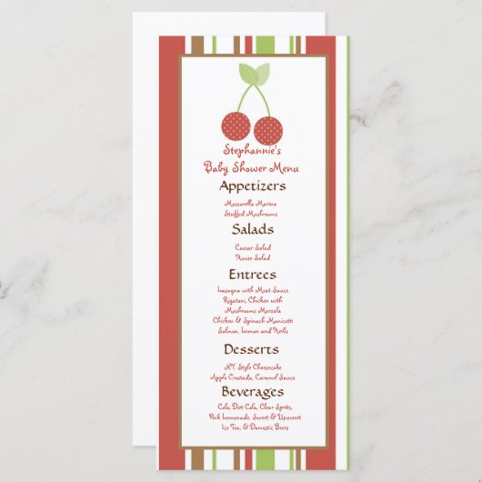 25 Menu Kaarten Boerderij Barn Animals Cherry (Voorkant / Achterkant)