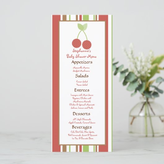 25 Menu Kaarten Boerderij Barn Animals Cherry (Staand voorkant)