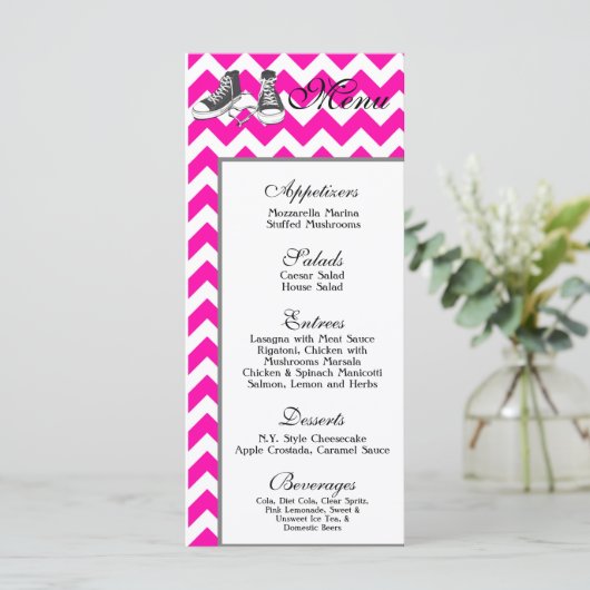 25 Menu Kaarten Chevron Stripe Zig Zag Print Fabri (Staand voorkant)