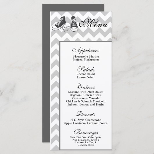 25 Menu Kaarten Chevron Stripe Zig Zag Print Fabri (Voorkant / Achterkant)