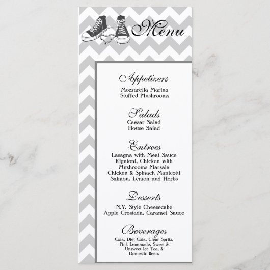25 Menu Kaarten Chevron Stripe Zig Zag Print Fabri (Voorkant)