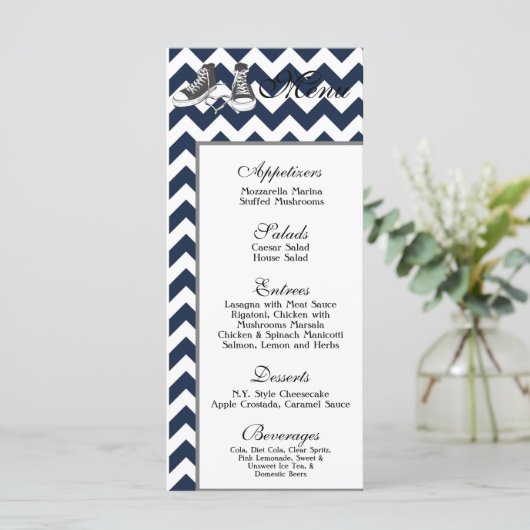 25 Menu Kaarten Chevron Stripe Zig Zag Print Fabri (Staand voorkant)