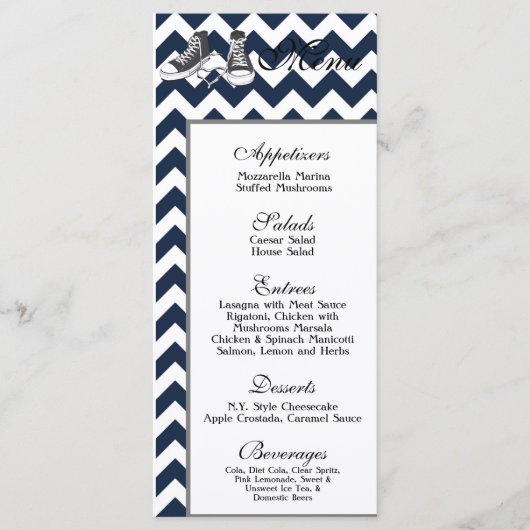25 Menu Kaarten Chevron Stripe Zig Zag Print Fabri (Voorkant)