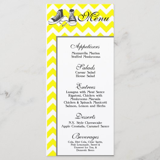 25 Menu Kaarten Chevron Stripe Zig Zag Print Fabri (Voorkant)