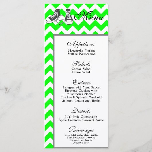 25 Menu Kaarten Chevron Stripe Zig Zag Print Fabri (Voorkant)