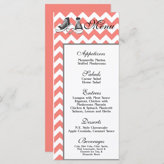 25 Menu Kaarten Chevron Stripe Zig Zag Print Fabri (Voorkant / Achterkant)