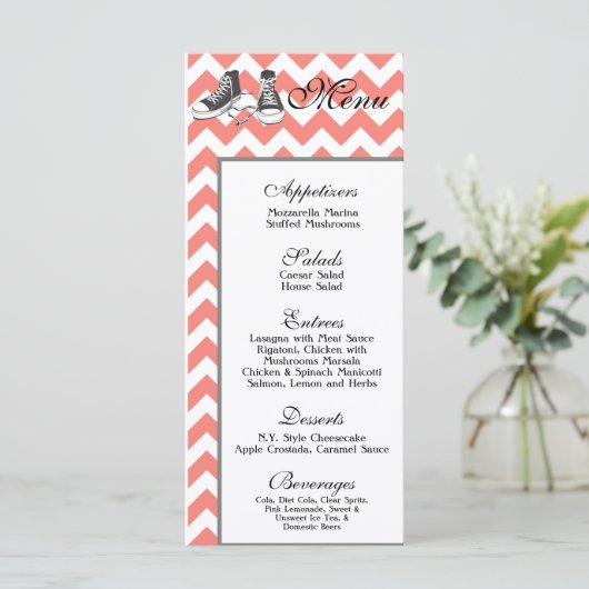 25 Menu Kaarten Chevron Stripe Zig Zag Print Fabri (Staand voorkant)