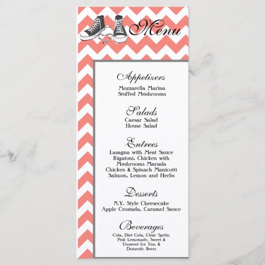 25 Menu Kaarten Chevron Stripe Zig Zag Print Fabri (Voorkant)