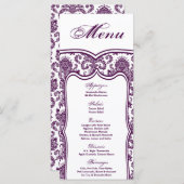 25 Menu Kaarten Damask Lace Print Pattern Fabric (Voorkant / Achterkant)