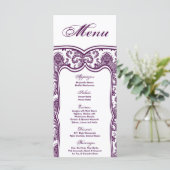 25 Menu Kaarten Damask Lace Print Pattern Fabric (Staand voorkant)