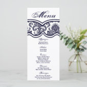 25 Menu Kaarten Damask Lace Print Pattern Fabric (Staand voorkant)