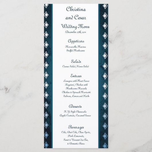 25 Menu Kaarten Deep Moroccan Blue (Voorkant)